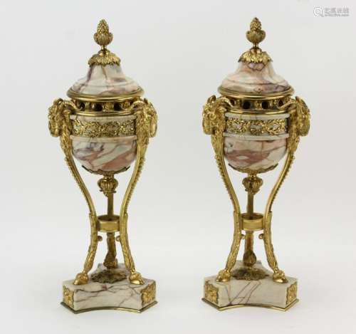 Pair of Mid/Late 19thC French Covered Urns