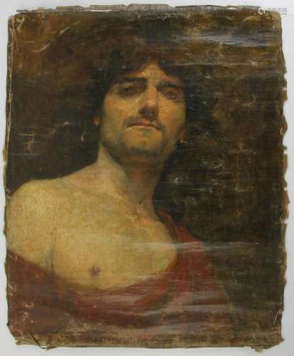 Bears Signature Delacroix, 19thC Male Study