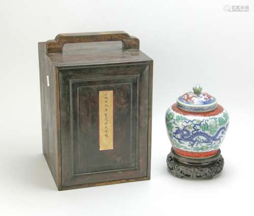 Chinese Dou Glazed Porcelain Jar