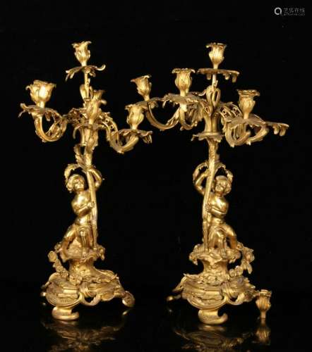 Pair of 19thC French Figural Candelabra