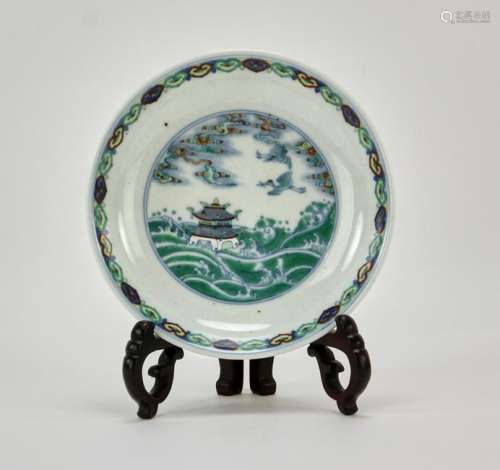 Chinese Famille Rose Dou Glazed Plate