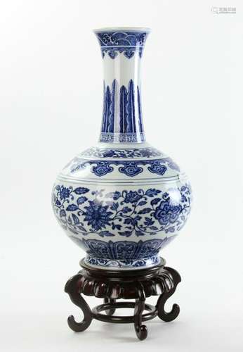 Chinese Blue and White Bottle Vase