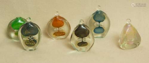 (6) French Art Glass Perfume Bottles