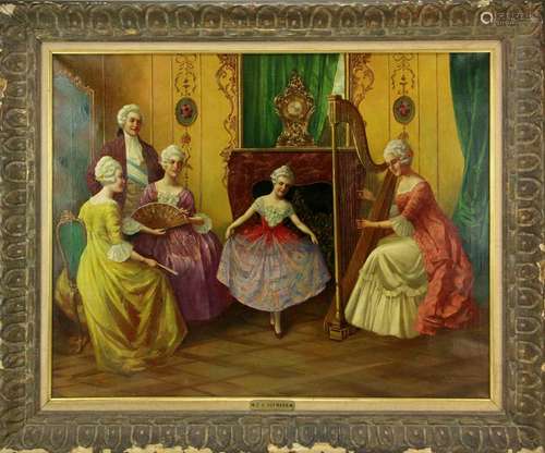 E. A. Hofmann, French Music Room, Oil on Canvas