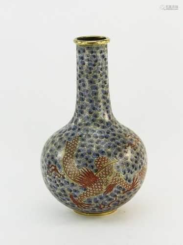 Chinese Qing Dragon Cloisonne Vase