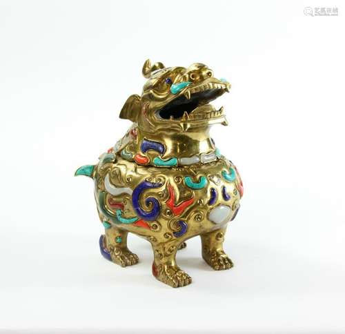 Important Chinese Gilt on Bronze Censer