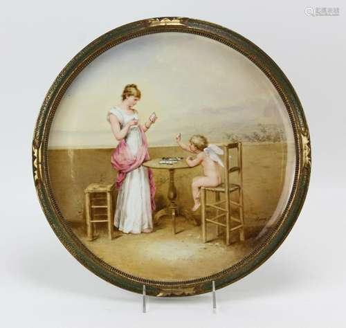 Royal Vienna Artist Signed Porcelain Wall Plaque