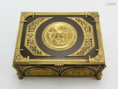 19thC French Ormolu Bronze Valuables Box