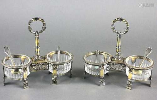 Pair of 19thC French Silver Vermeil Salts