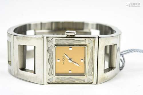 Vintage Lalique Art Glass Watch W Box
