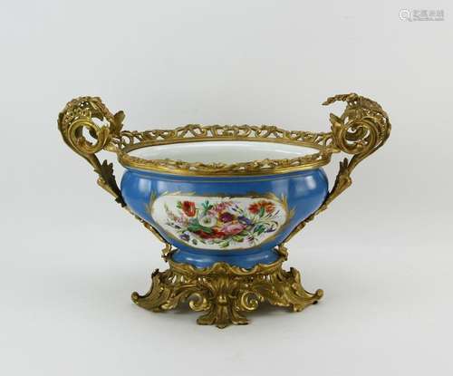 19th C French Hand Painted Center Bowl