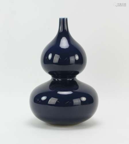 Chinese Blue Glazed Double Gourd Vase