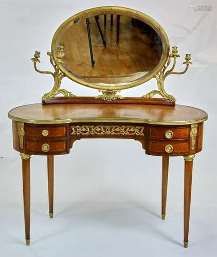 19thC French Marquetry Vanity