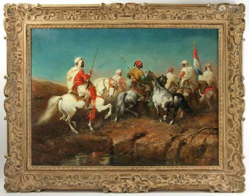 Adolf Schreyer, Arab Warriors at The Watering Hole