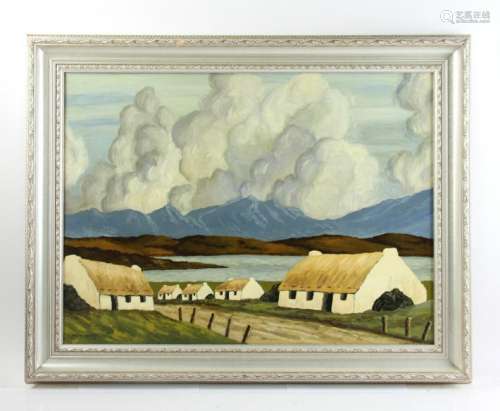 Paul Henry Signed, Connemara Village, Oil on Canvas