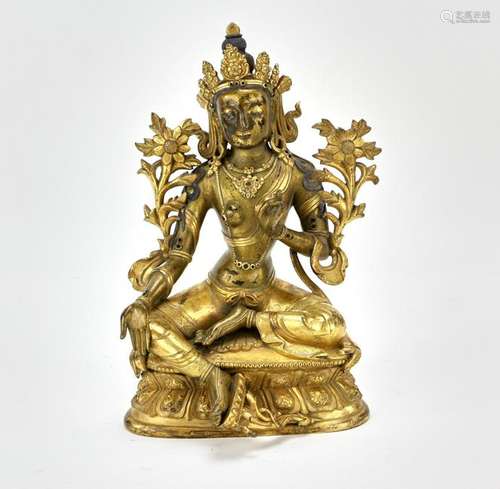 Sino Tibetan Gilt Bronze Buddha Figure