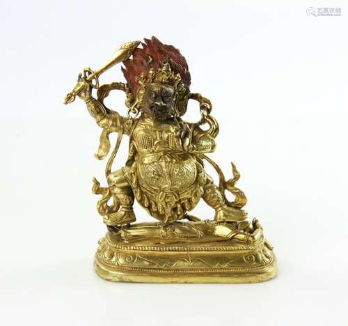 Chinese Gilt Bronze Lama Figure