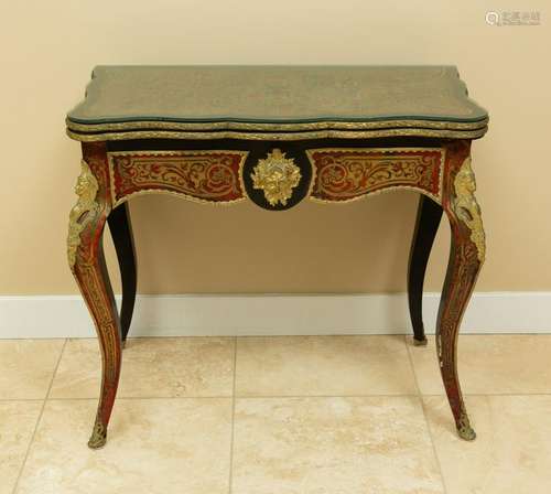 Napoleon III Boulle Marquetry Card Table