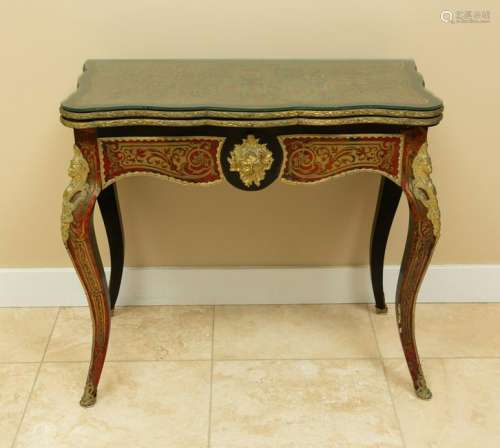 Napoleon III Boulle Marquetry Card Table