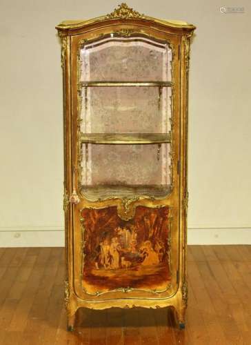 Exceptional 19thC French Louis XV Vitrine Cabinet