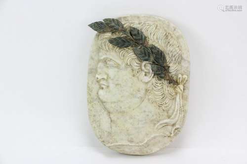 Italian Marble Plaque of Roman Emperor Nero