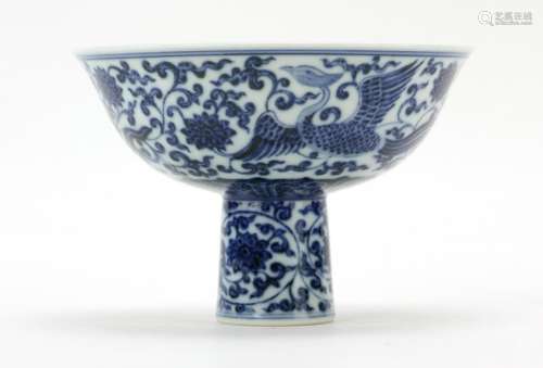 Chinese Blue and White High Foot Bowl