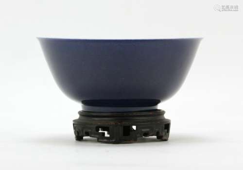 Chinese Blue Glazed Porcelain Bowl