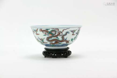 Chinese Famille Verte Porcelain Bowl