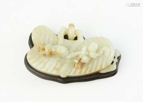 Chinese Carved Jade Scholar Box