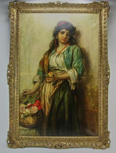 Thomas Pelham, Gypsy Girl, Oil on Canvas