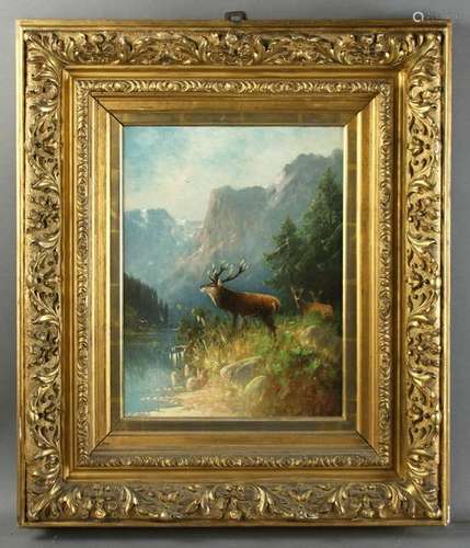 Albert Bierstadt, Mountain View, Oil on Canvas