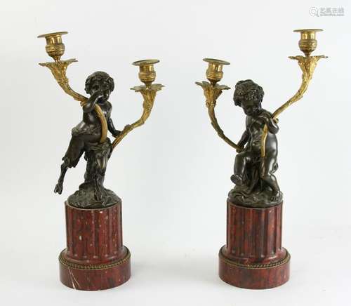 19th Century French Bronze Candelabras