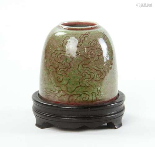 Chinese Carved Red Glazed Brush Washer