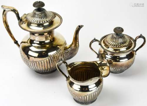 Vintage Silver Plate Tea Pot, Sugar and Creamer