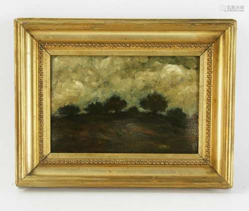 H. A. F. Dieterich, Barbizon Landscape, Oil on Board