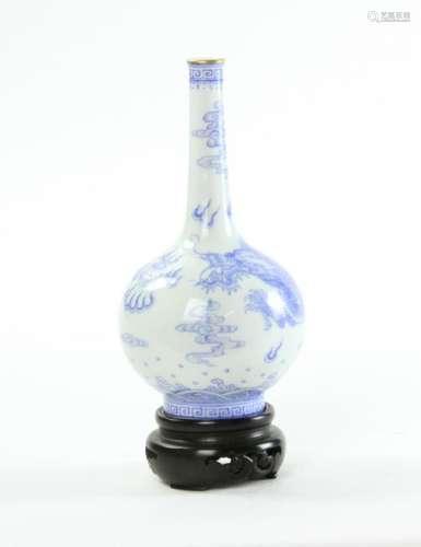 Chinese Blue Enameled Porcelain Vase