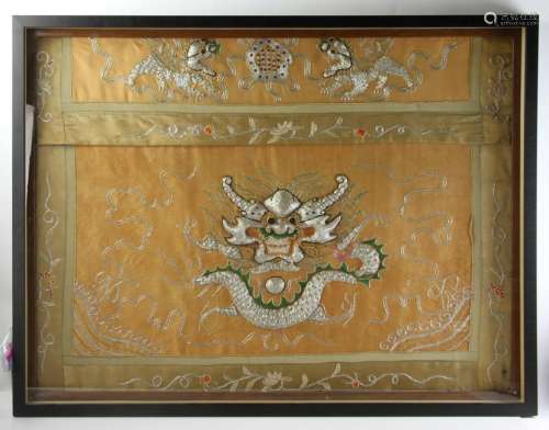 Early 20thC Chinese Table Cover with Dragons