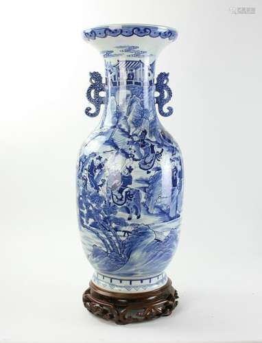 Large Chinese Blue and White Porcelain Vase