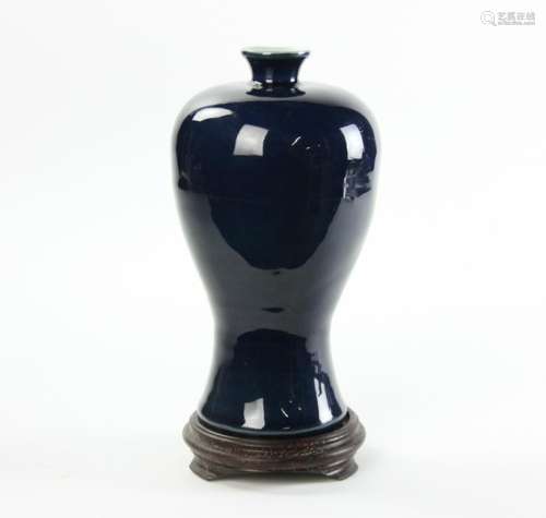 Chinese Blue Glazed Mei Vase