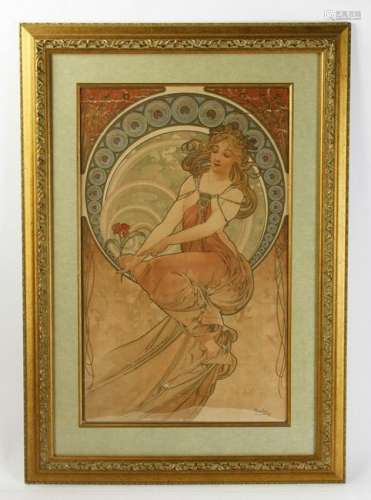 Alphonse Mucha La Peinture Lithograph