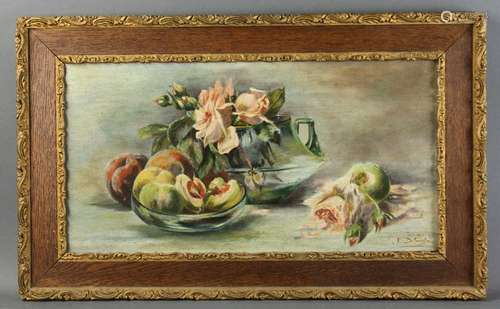 E. Delouche, Still Life, Oil on Canvas