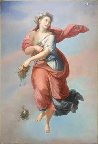 18th/Early 19thC French Angel, Oil on Canvas