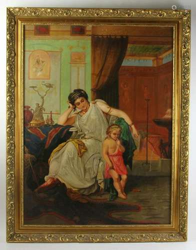 Late 19thC Venetian Interior, Oil on Canvas