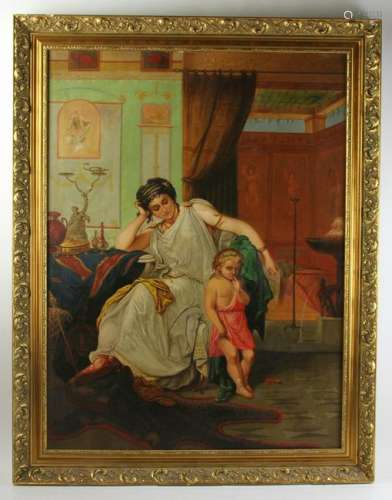 Late 19thC Venetian Interior, Oil on Canvas