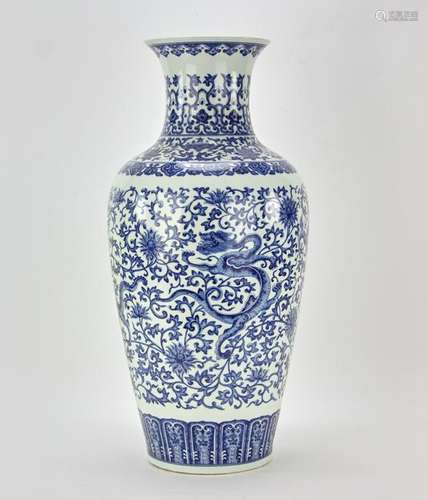 Large Chinese Blue and White Porcelain Vase