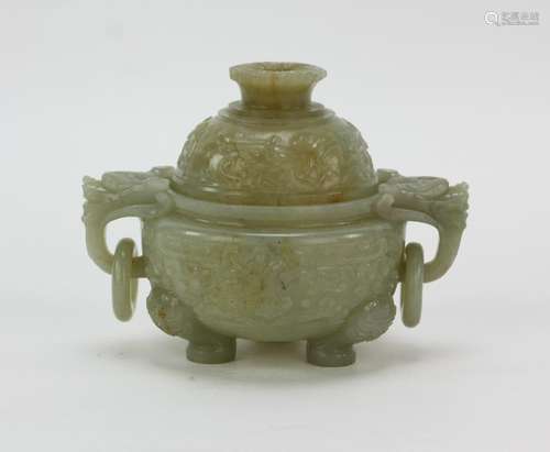 18thC Chinese Carved Jade Censer