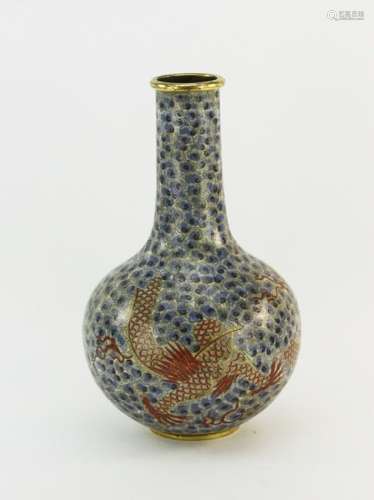 Chinese Qing Dragon Cloisonne Vase