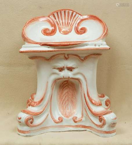 Italian Shell Form Pottery Garden Seat