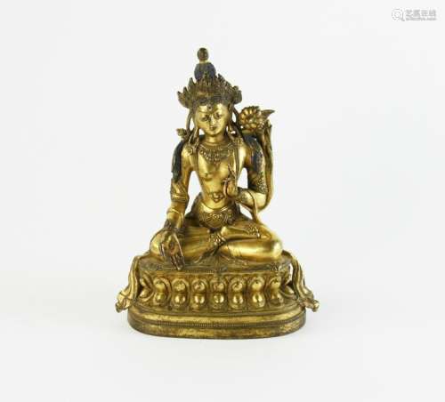 Chinese Qing Bronze Buddha