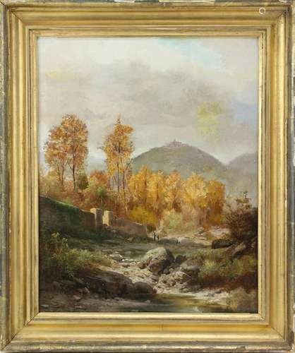 Guido Agostini, Mountain Landscape, Oil on Canvas